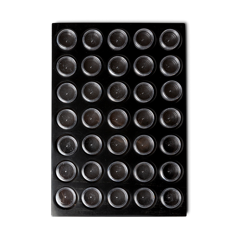Display schwarz für Nail-Schmuck mit 35 Dösli