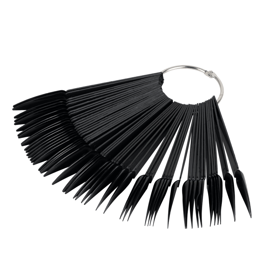 Nailart Stiletto-Tip Fachfächer schwarz